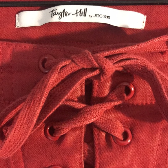 Taylor Hill Shimmer Red Straight Leg Pants - Picture 8 of 8